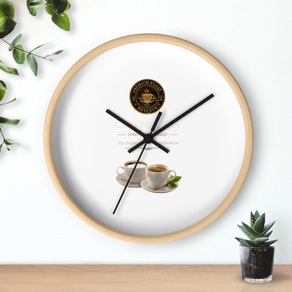 Coffee Lover Wall Clock — Café Logo & Espresso Cup Kitchen Decor
