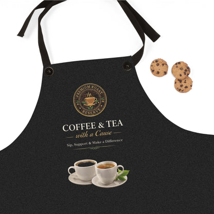 Coffee & Tea Apron — Barista Kitchen Apron with Cups Graphic