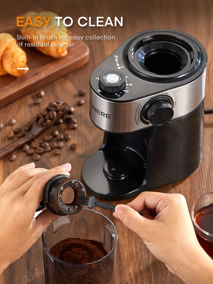 Electric Burr Coffee Grinder , 200W Upgrade, 18 Precise Grind Settings, 2-14 Cup Adjustable, Only for Grind Coffee, Black