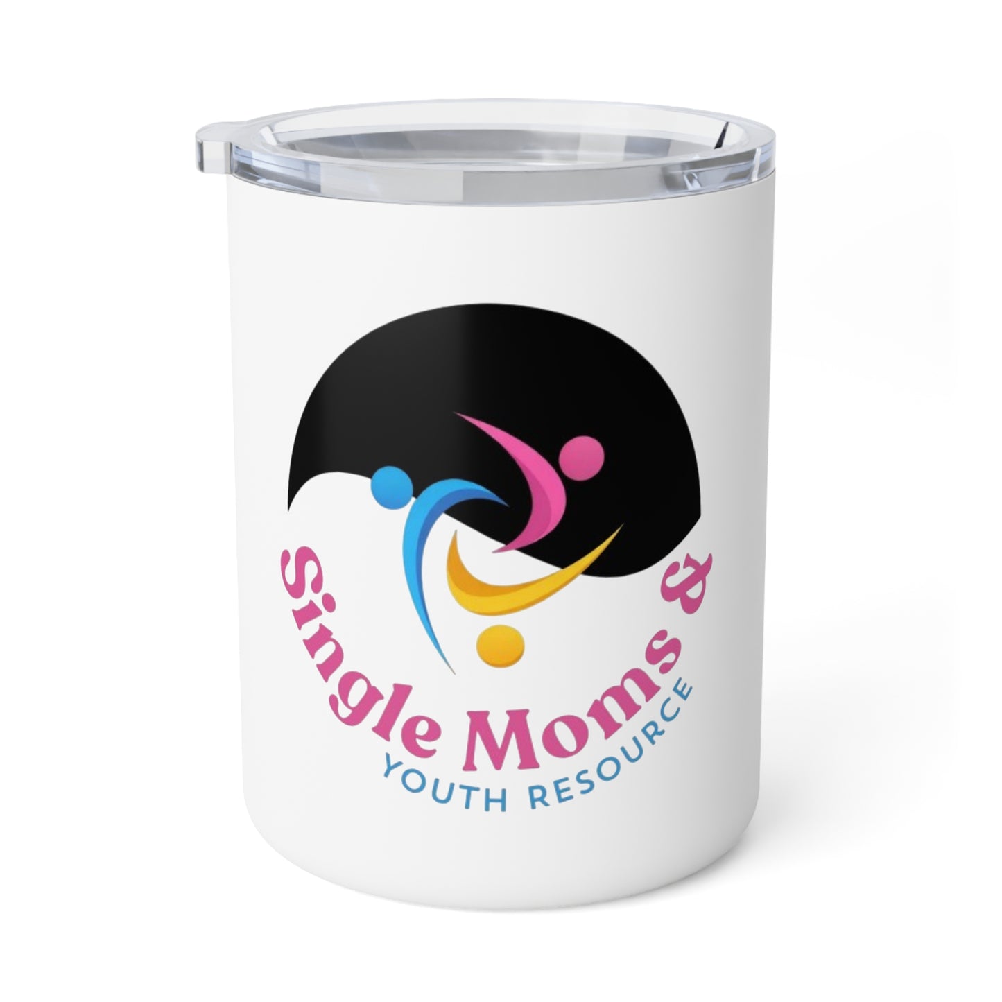 Insulated Coffee Mug — "Single Moms & Youth Resource" Logo Travel Tumbler, 10oz