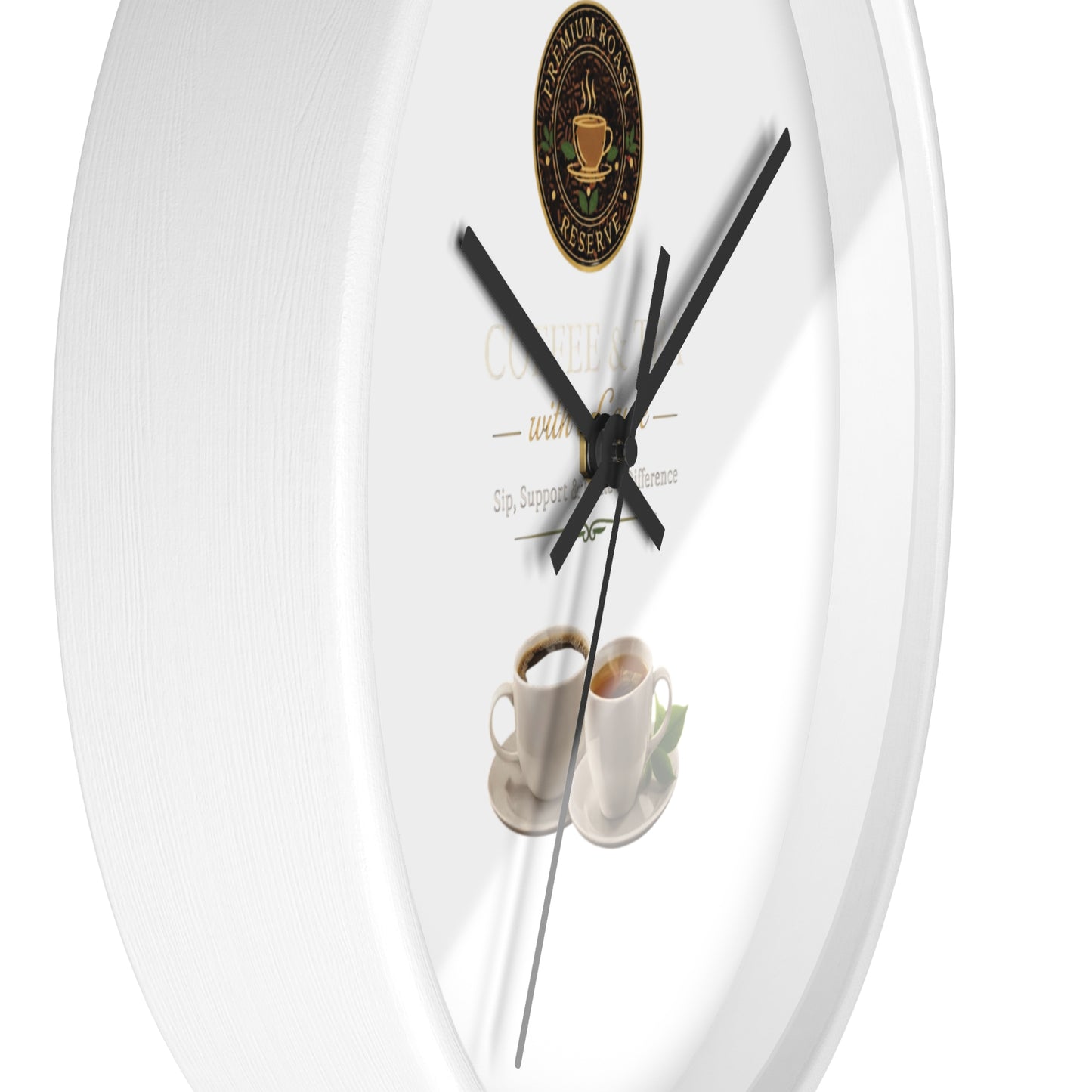 Coffee Lover Wall Clock — Café Logo & Espresso Cup Kitchen Decor