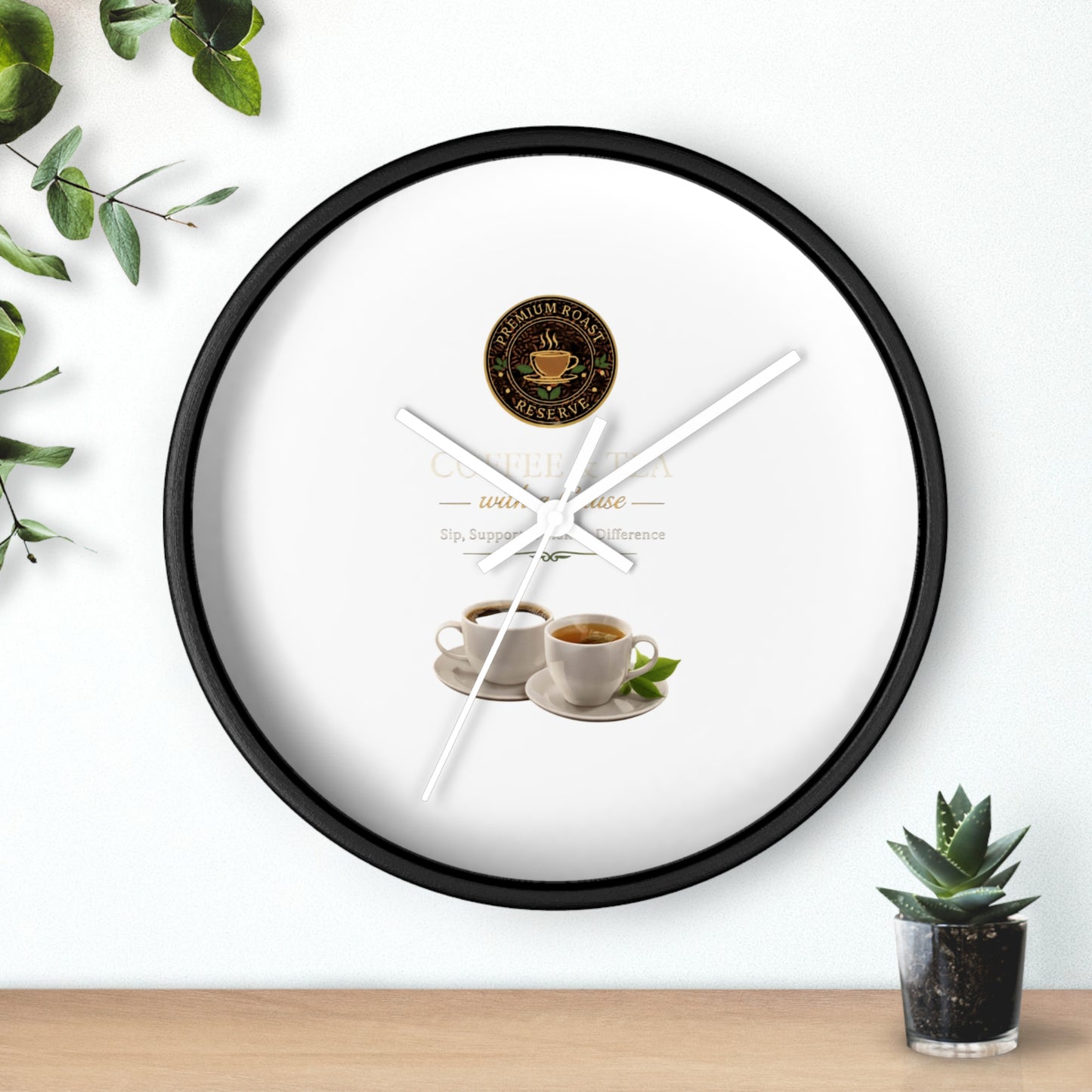 Coffee Lover Wall Clock — Café Logo & Espresso Cup Kitchen Decor