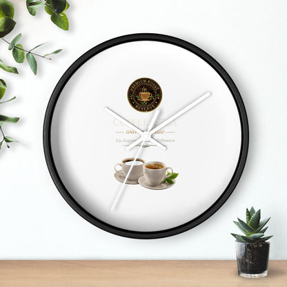 Coffee Lover Wall Clock — Café Logo & Espresso Cup Kitchen Decor
