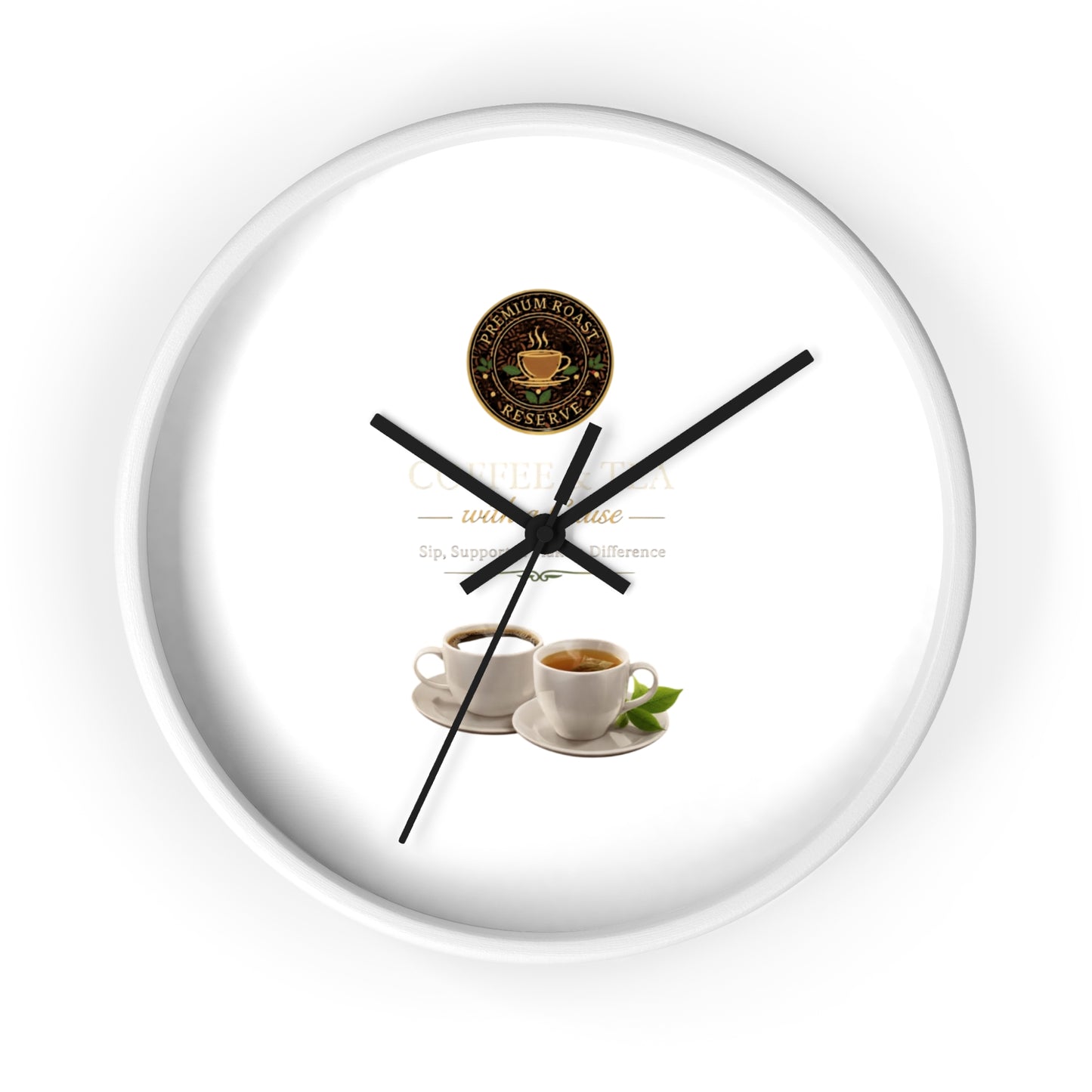 Coffee Lover Wall Clock — Café Logo & Espresso Cup Kitchen Decor