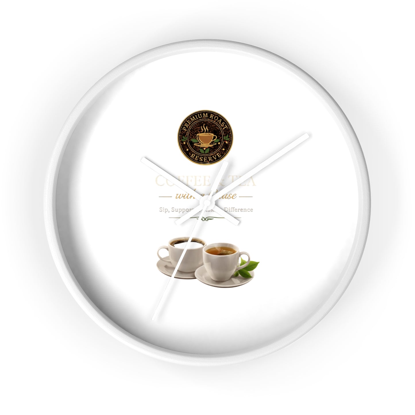 Coffee Lover Wall Clock — Café Logo & Espresso Cup Kitchen Decor