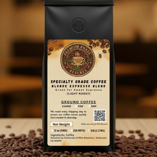 5 lbs Blonde Blend  Coffee – Light Roast (Sweet Espresso Blend)