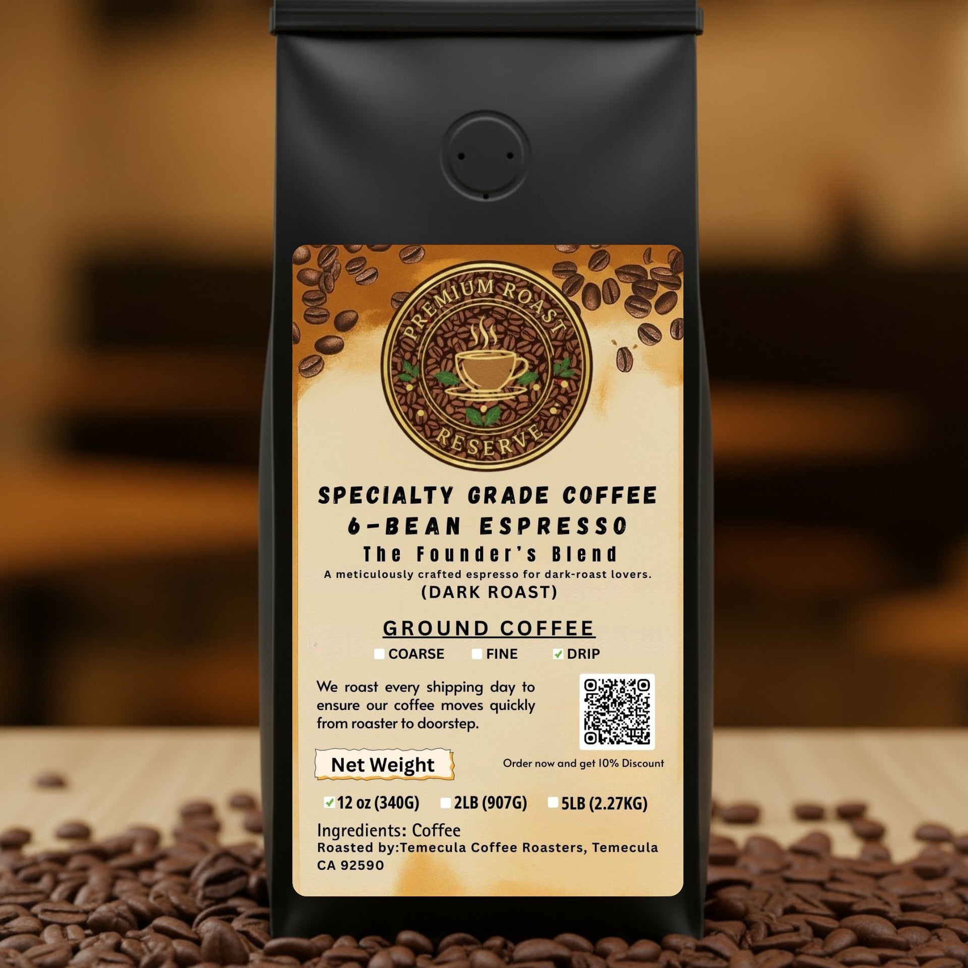 The Founder’s 6-Bean Espresso Blend Coffee - Dark Roast | DRIP GROUND GRIND