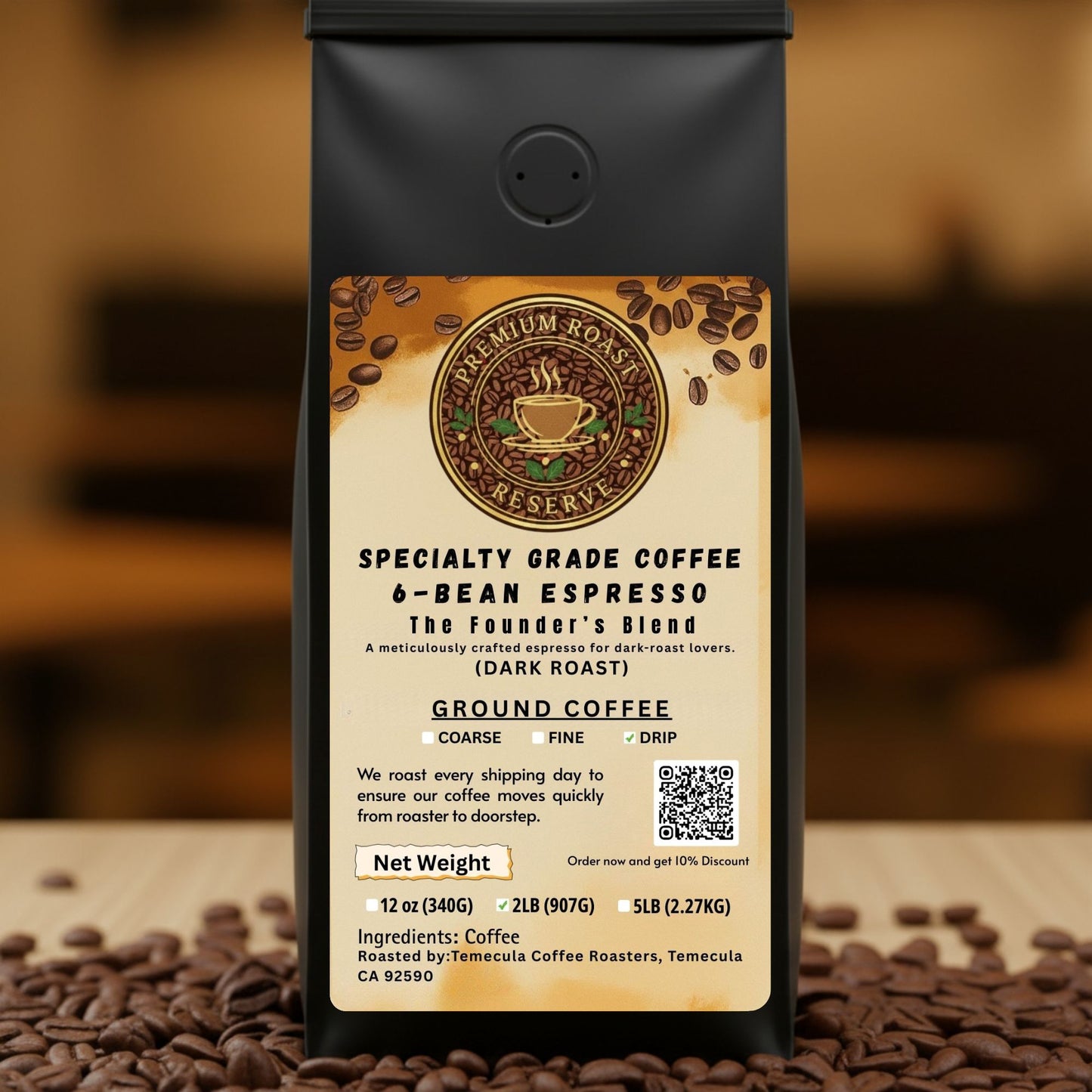 2 lbs | The Founder’s 6-Bean Espresso Blend Coffee - Dark Roast
