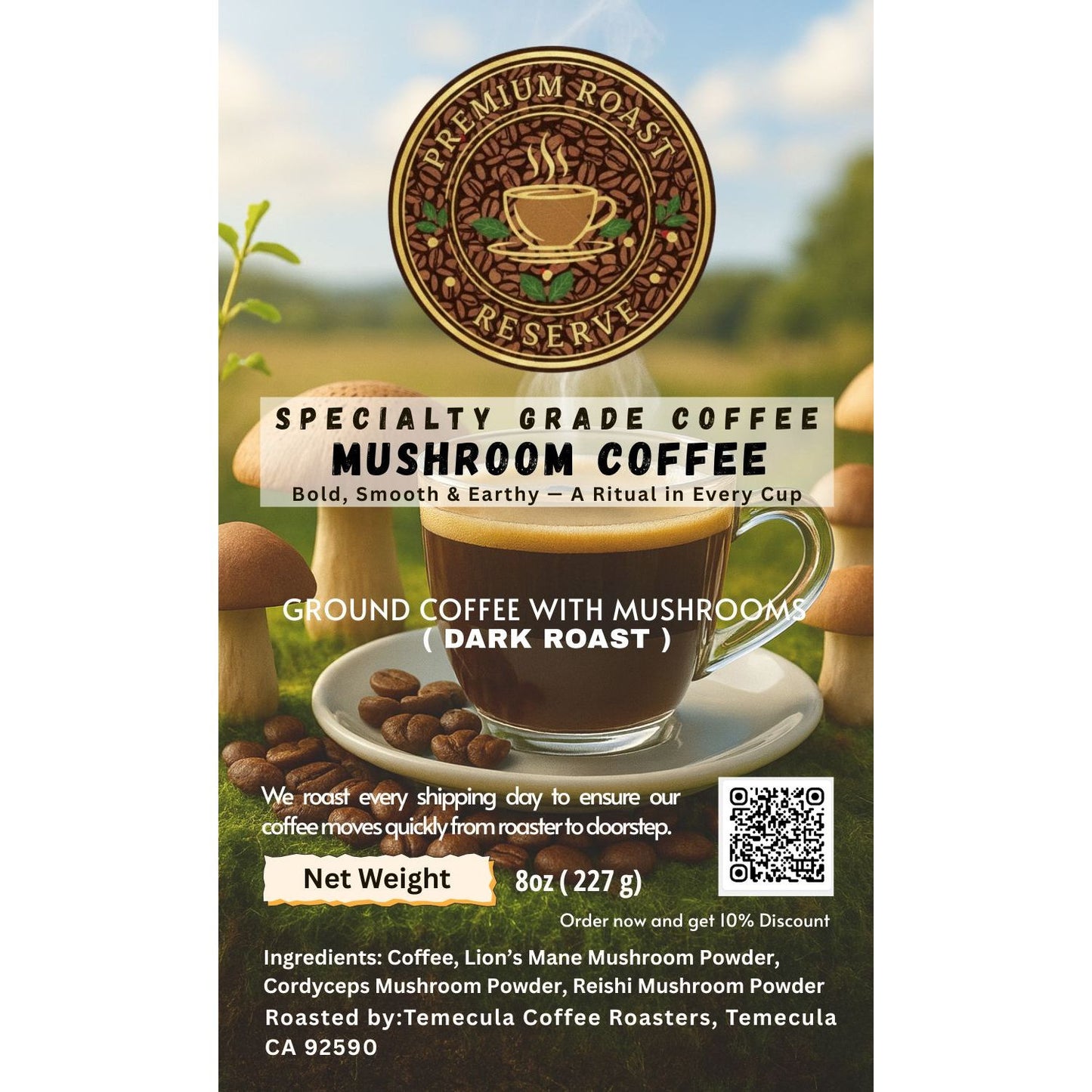 Mushroom Coffee (Dark Roast)