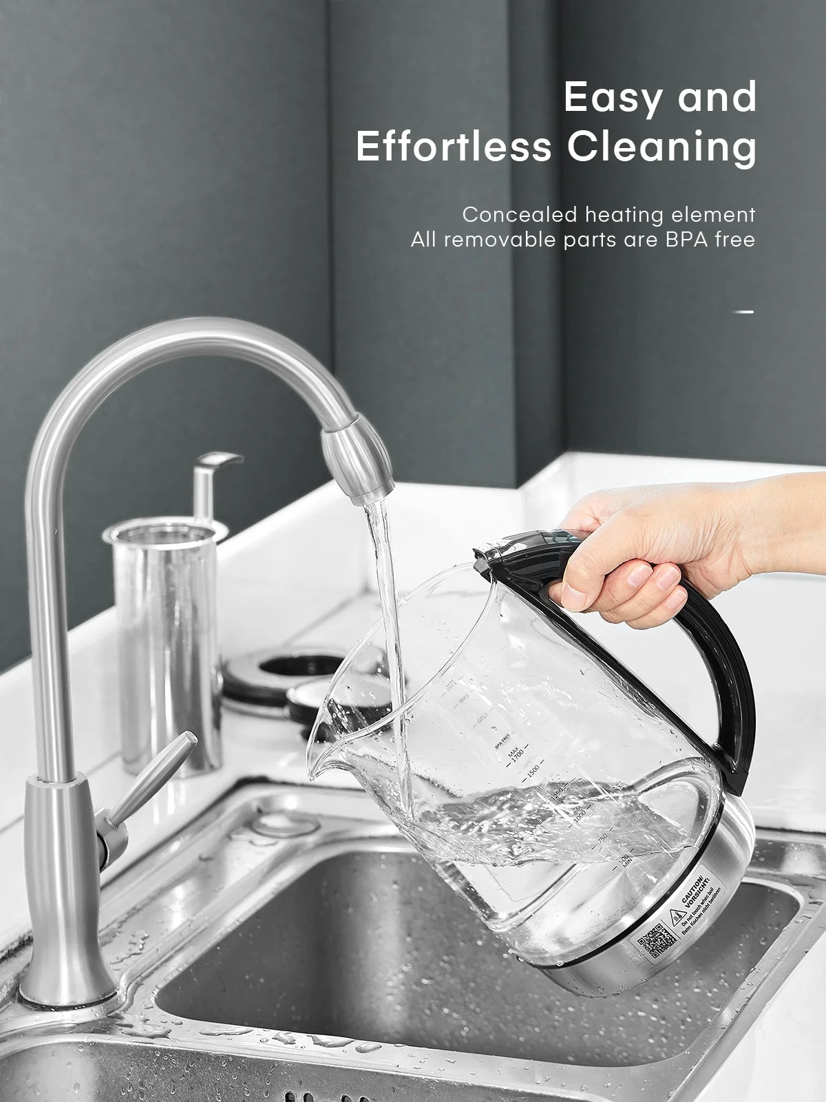 Electric Kettle with Variable Temperature Control -  Smart Glass Tea Kettle with 9 Presets - LCD Display - 2Hr Keep Warm - Removable Tea Infuser