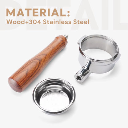 Universal 58MM Coffee Machine Handle Stainless Steel Coffee Machine Handle Bottomless Filter Portafilter Espresso Coffee Tool
