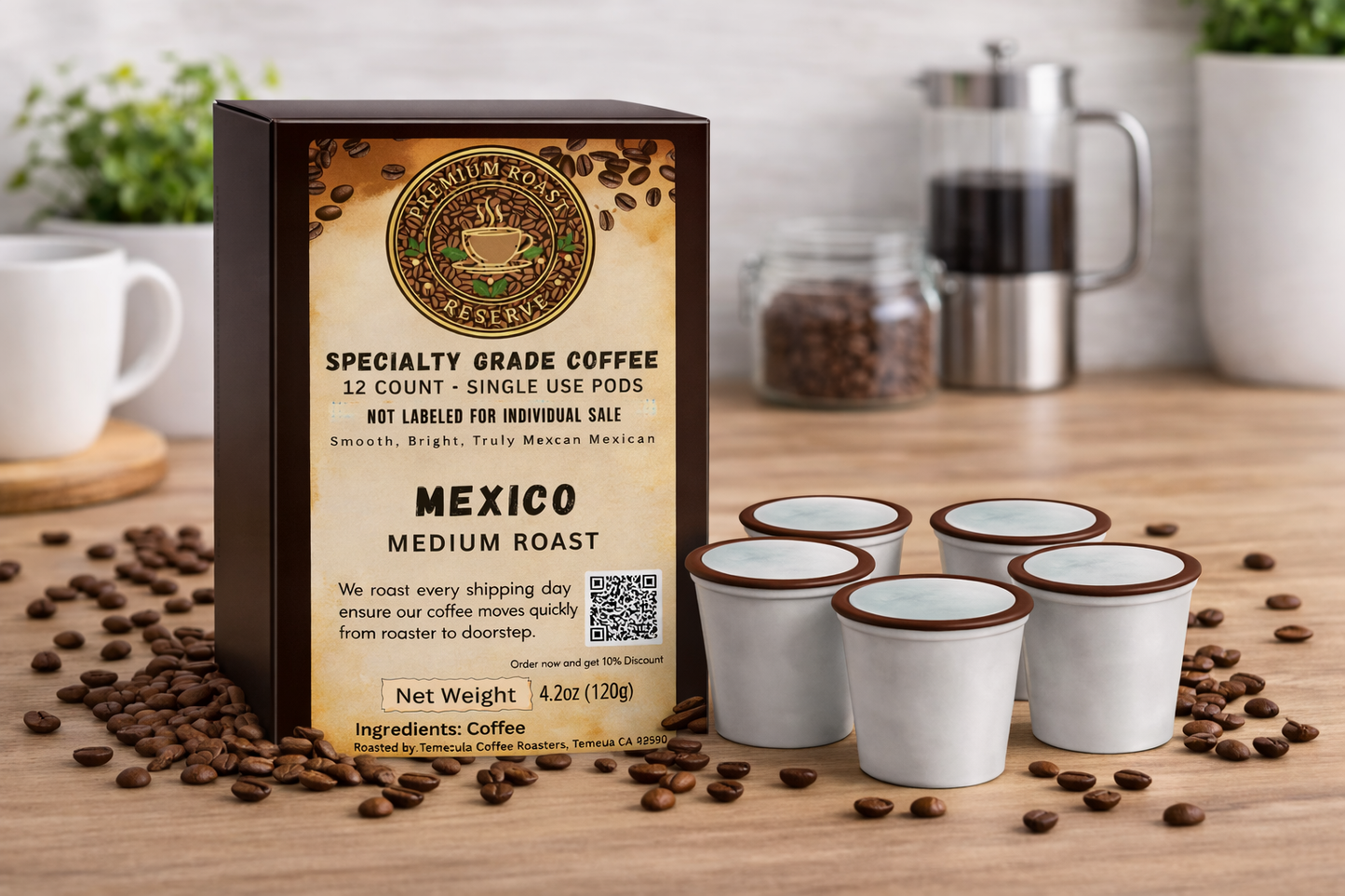 Mexico (Medium Roast)| Single-Use Coffee Pods
